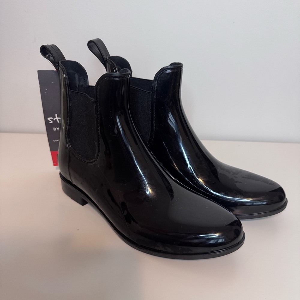 Storm by Cougar Celeste Chelsea Rain Boots Black Women's Size 8